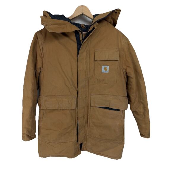 Carhartt Other - Vintage Carhartt Coat Jacket Brown Quilt Lined Hooded Men’s Size M Heavy Rugged